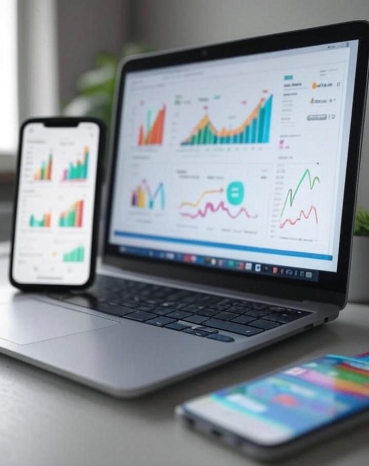 laptop and smartphone showing Instagram analytics